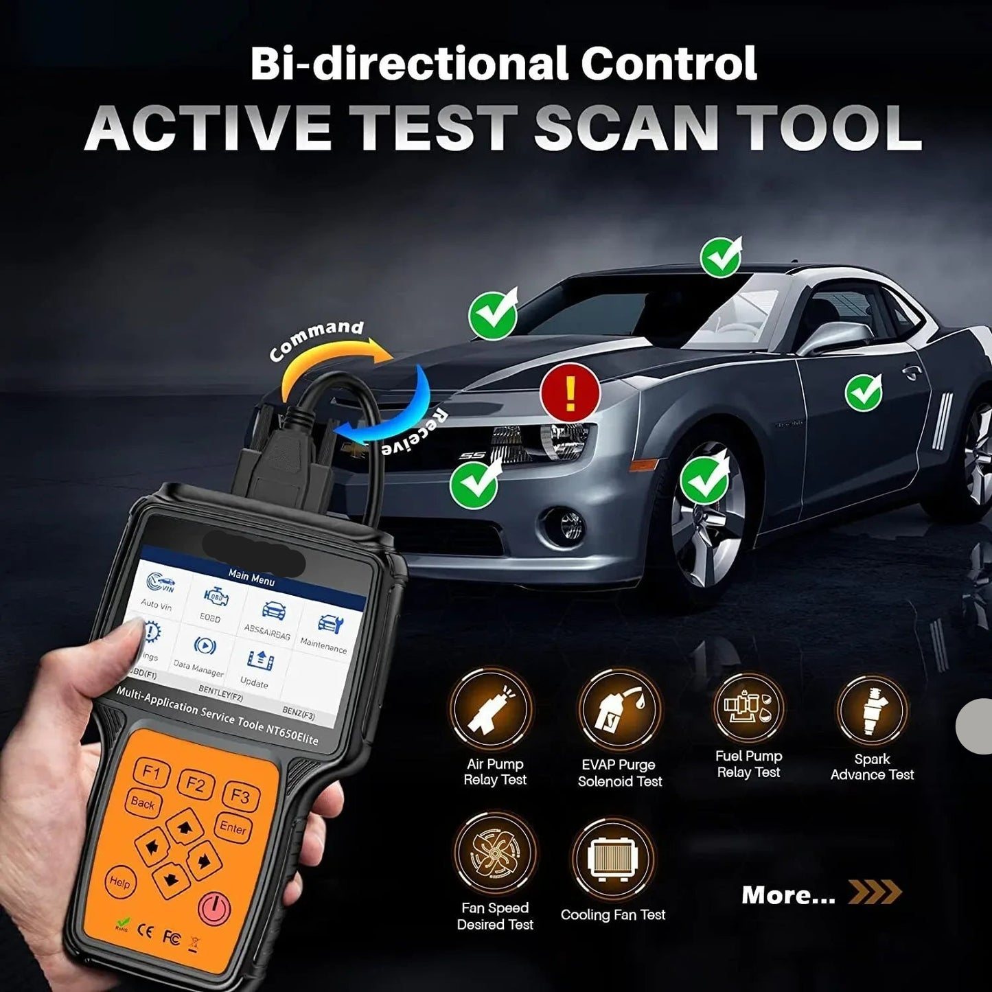 OBD2 Diagnose Scanner – Auto Diagnose Tool – Foutcode Lezer – Auto Scanner – Draadloos – Reset Motor En ABS – Levenslange Updates