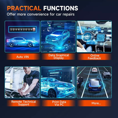 OBD2 Autodiagnose Scanner – Auto Diagnose Tool – Foutcode Lezer – Auto Scanner – Bluetooth En Wifi – 7 Inch Kleurenscherm – 24+ Resetfuncties