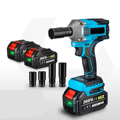 Slagmoersleutel - Slagschroevendraaier - Slagmoermachine - Elektrische - Brushless - 1000Nm - 20V - 1/2 Inch - Slagmoersleutelset - Borstelloos, Snoerloos - Inclusief 2x Accu
