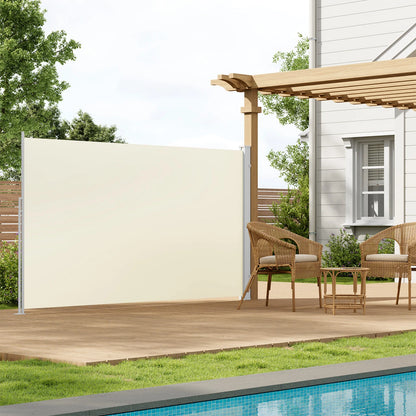 Windscherm - Tuinscherm - Uitschuifbare Zijluifel - Balkonscherm - 160x350cm - Waterdicht & Zon- en Windbescherming - Balkon & Terras – Antraciet - QUORE