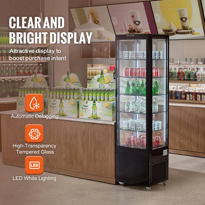 Gekoelde Displaykast – Koelvitrine – Koelkast – Presentatiekast – Bakkerskast – 278 Liter Inhoud – LED-Verlichting - 3 Kubieke Voet