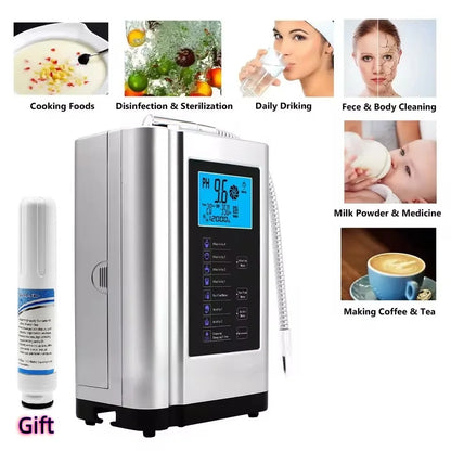 Waterionisator – Waterfilter – Waterzuiveraar – Alkalisch Water – Zuur Water – Titanium Platen – LCD-Scherm