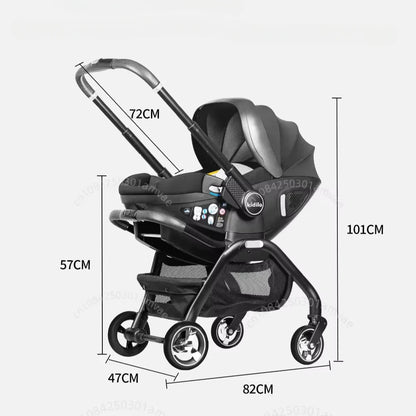 Portable 3-in-1 Baby Stroller Newborn Baby Sleeping Basket Multi-function Child Car Seat Luxury Baby Carriage Foldable