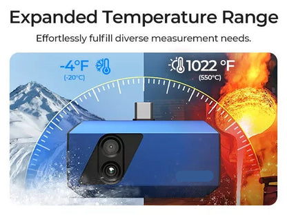 Warmtebeeldcamera - Thermische Camera - Warmtecamera - Infrarood Camera -  256×192 Pixels – 100W Zichtbaar Lichtlens – Hoge Resolutie Infrarood Handheld – Compatibel met Android Tablets