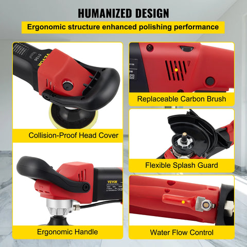 Vevor - Multi Sander - Multi Tool - Disc Belt Sander - Polisher - Wet Polisher - 1200W - Red