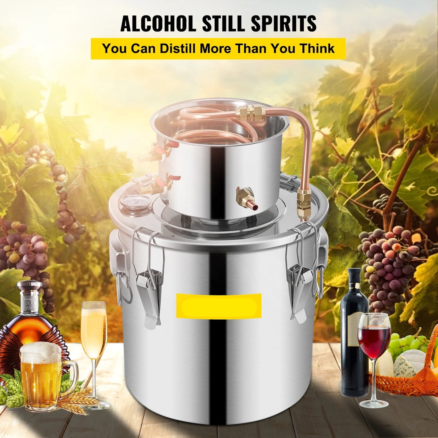 Distilleerketel - Destilleerapparaat - Moonshine - 8 Gallon - Alcohol Distiller - Apparatuur & Brouwapparatuur voor Thuisgebruik – DIY Wijn Dispenser Kit - Distilleermachine