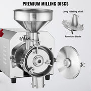 Kruidenmolen Elektrisch - Specerijenmolen - Graanmolen - Kruidenmaler - Elektrische Koffie Molen - Sojabonenmolen - 3000W - Pindakaas-Maïs Graanmolen - Zilver