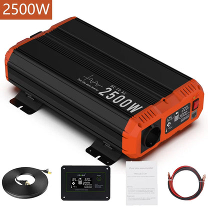 Zuivere Sinusomvormer – Power Inverter – Stroomomzetter – 12V Naar 230V – 2500W Nominaal – LCD Display
