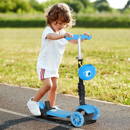 Scooter - Kinderstep - Cityroller - voor Kinderen - 3 jaar - met Verwijderbare Zitting - In Hoogte Verstelbaar - voor Buiten - Parken - 62 x 25 x 72.5 cm - Blauw