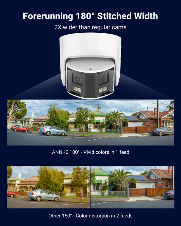 Security Camera System - 8MP Camera - 2.8MM - Outdoor - CMOS - Surveillance Camera - AI Human Detection - Security Camera - 1 Piece - White