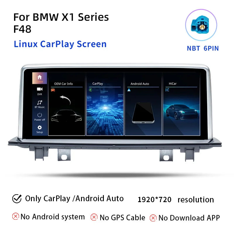 CarPlay Adapter – Draadloze CarPlay Dongle – Android Auto Interface – Auto Multimedia Systeem – BMW X1 F48 Upgrade – 10,25 Inch Touchscreen – Android 14 Besturingssysteem