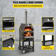 Pizzaoven - Pizzaovens voor buiten - 12 Inch Pizzaoven - 2-laags - Pizza oven buiten - Duurzaam - Pellet Pizza oven - Pizzaoven voor buiten - Pizza Oven Houtgestookte - Pizza Oven Tuin - Draagbaar - 18.0 x 18.3 x 55.8 in - RVS