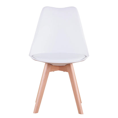 Ronde Eettafel Met Stoelen – Eettafelset – Eetkamerset – Eetkamermeubels – Scandinavisch Design – 110 Cm Diameter – PU-Leren Stoelen - QUORE