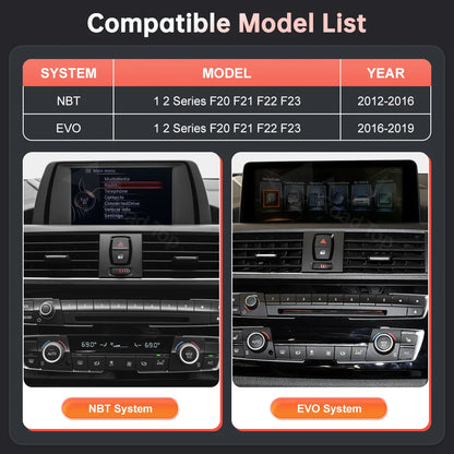12.3'' Ultra-thin Linux Screen Car Multimedia Display For BMW 1 2 Series F20 F21 F22 F23 NBT EVO Wireless CarPlay Android Auto