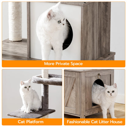 Kattenboom – Kattenmeubel – Klimtoren – Speelton – Kattenbak – 150 Cm Hoog – Sisal Krabplezier