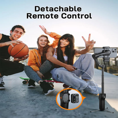 Gimbal Smartphone - Gimbal for Smartphone &amp; Camera - Handheld Mirrorless - 3-Axis - AI Face Tracking - Stabilizer for Smartphone - Carbon Fiber Material - Panning &amp; Roll Angle 330 - Tilt Angle 80 - White