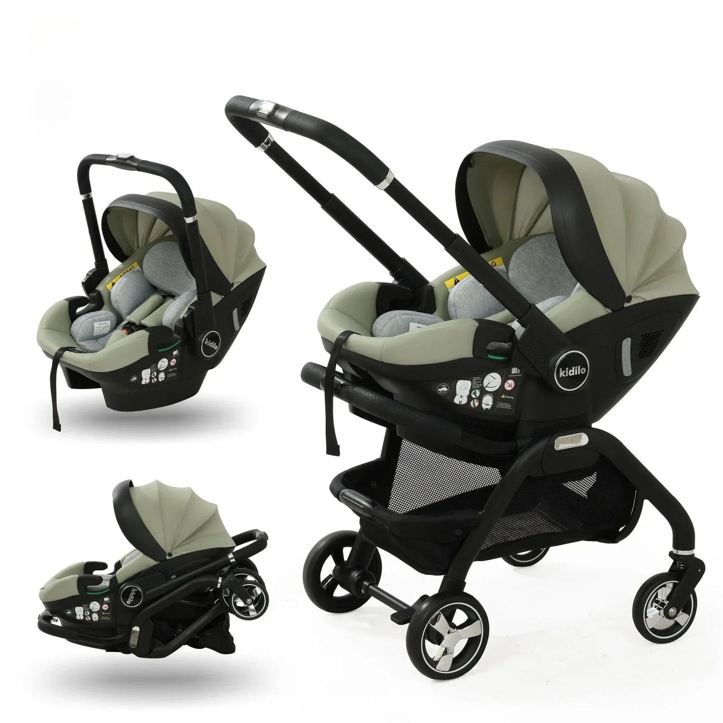 Portable 3-in-1 Baby Stroller Newborn Baby Sleeping Basket Multi-function Child Car Seat Luxury Baby Carriage Foldable