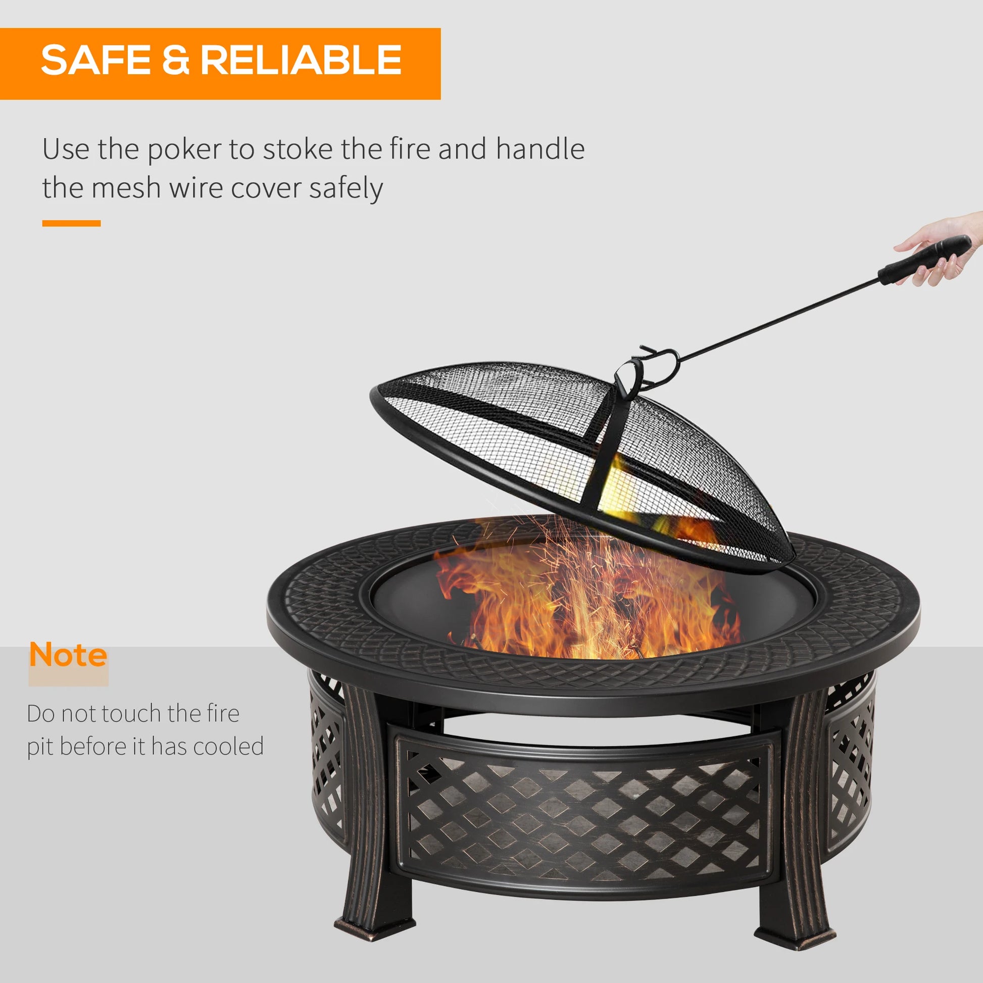 Vuurkorf – Tuinhaard – Buitenhaard – Barbecue – Warmtebron – Duurzaam Staal – Inclusief Houtvork - QUORE