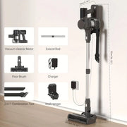 Cordless Stick Vacuum Cleaner - Stick Vacuum Cleaner - Vacuum Cleaner - Cordless Stick Vacuum Cleaner - Powerful Suction - 33kPa - LED display - 45 min. runtime - 420 W - brushless motor - green light - gray