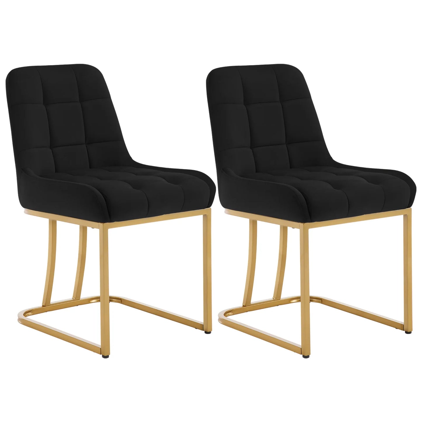 WOLTU 2PCS/Set Dining Chairs Velvet Upholstered Chairs with Metal Frame Dining Room Chairs with Padded Ergonomic for Kitchen