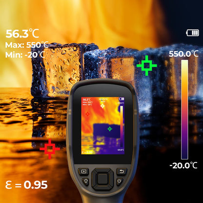 Thermische Camera – Warmtebeeldcamera – Temperatuurmeter – Infrared Camera – Handheld Thermometer – 256x192 Resolutie – Temperatuurbereik -20°C Tot 550°C