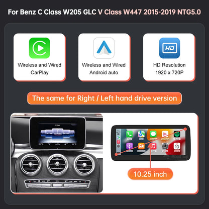 Multimedia Scherm – Touchscreen Display – Navigatie Systeem – Auto Audio Interface – Inbouw Radio – 10,25 Inch HD – Wireless CarPlay & Android Auto - QUORE