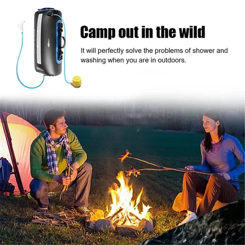 Solar Douchezak – Zonne Douche – Draagbare Douche – Outdoor Douche – 20L Inhoud – Lichtgewicht TPU Materiaal – Met Afneembare Slang - QUORE