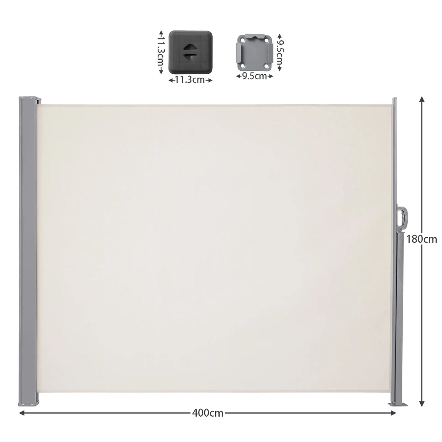Zijdelingse Luifel – Balkonzeil – Terrasdoek – Privacy Scherm – Windscherm – Waterafstotend Polyester – Verstelbaar Frame