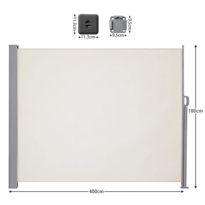 Zijdelingse Luifel – Balkonzeil – Terrasdoek – Privacy Scherm – Windscherm – Waterafstotend Polyester – Verstelbaar Frame