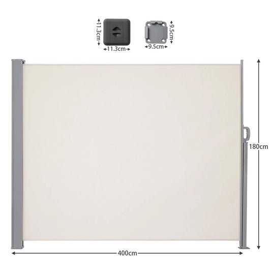 Zijdelingse Luifel – Balkonzeil – Terrasdoek – Privacy Scherm – Windscherm – Waterafstotend Polyester – Verstelbaar Frame