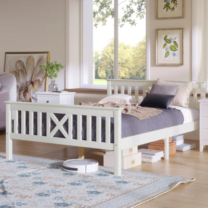 Bedframe – Bed – Slaapbank – Slaapbed – X-Vormig Hoofdeinde – Massief Dennenhout – Met Lades
