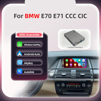 Draadloze CarPlay Module – Android Auto Adapter – Infotainmentsysteem Interface – Bluetooth Carkit – Mirror Link – Voor BMW X5 E70 X6 E71 CIC – Draadloze Verbinding – Plug & Play Installatie - QUORE