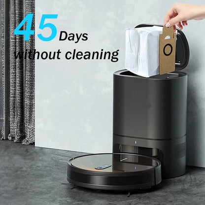 Robotstofzuiger S9 – Robotstofzuiger – Robotmop – Dweilrobot – Zelfreinigende Stofzuiger – Sterke Zuigkracht 3500Pa – Zelfledigende Stofzak 45 Dagen