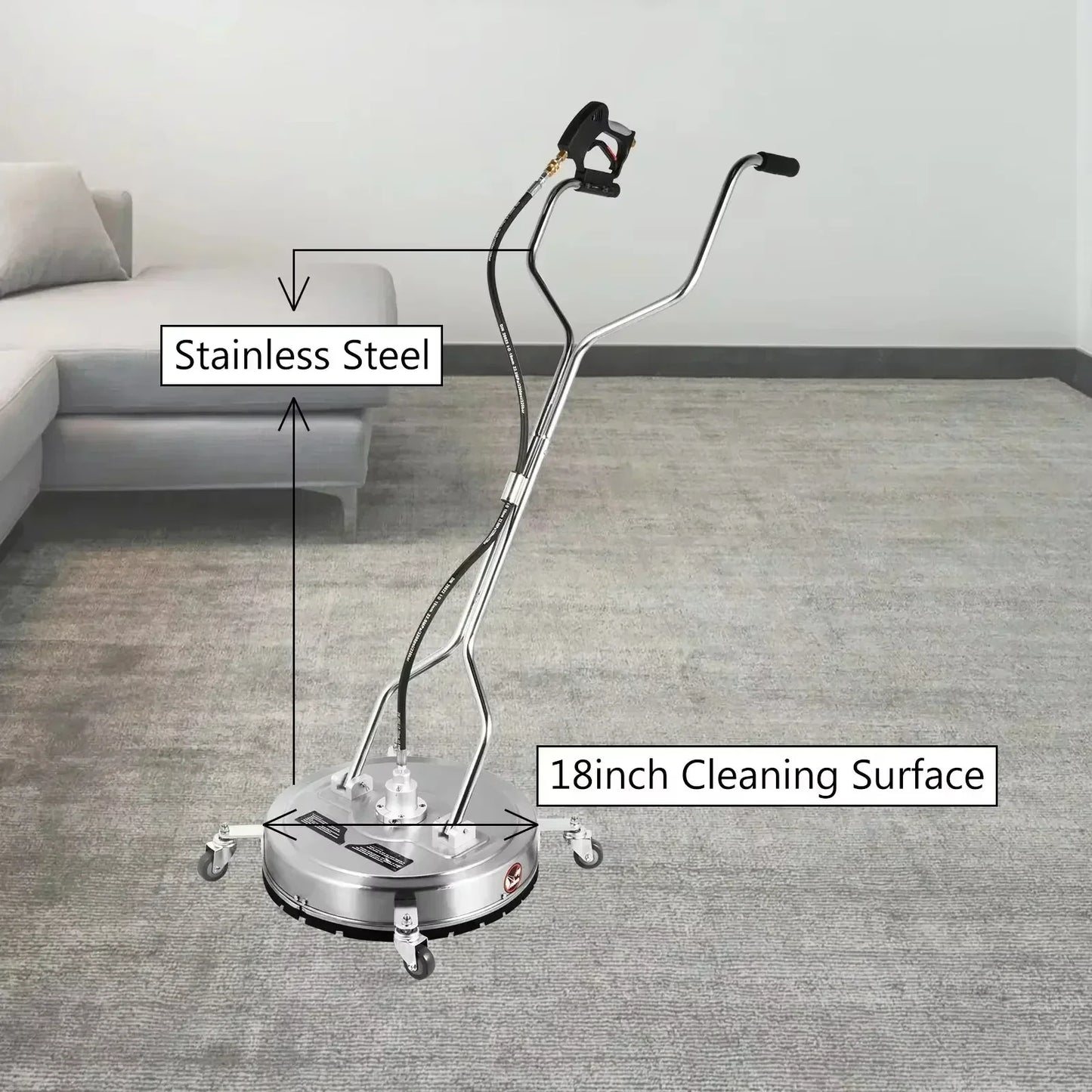 Hogedrukreiniger - Oppervlaktereiniger - Terrasreiniger - Karcher - 18Inch - 4000 PSI - met 3/8" Snelkoppeling, Geschikt - voor Terrassen en Opritten