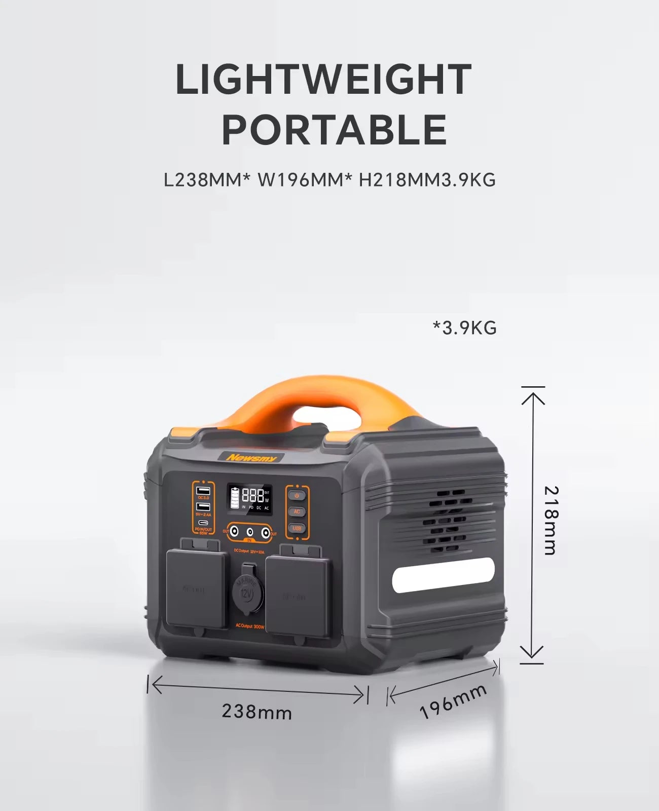 Powerbank – Draagbare Accu – Noodstroomvoorziening – Zonne-energie Generator – 300W Vermogen – 236,25Wh LMFP Batterij – Compact & Lichtgewicht