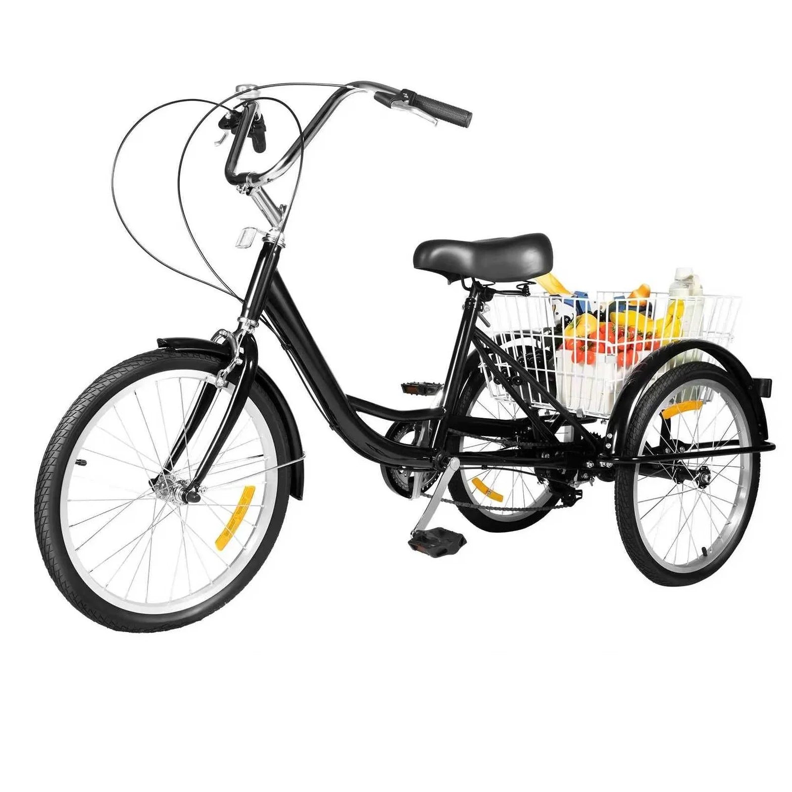 Driewieler – Driwieler – Driewielige Fiets – Driewielerfiets – Roadbike – 20 Inch – 8 Versnellingen – Max 110 kg Belastbaar – Met Mand en Bel - QUORE