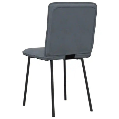 Eetkamerstoelen – Set van 2 Stoelen – Fluwelen Stoelen – Donkergrijze Stoelen – Comfortabele Zitting – Metalen Frame – Zithoogte 47 Cm