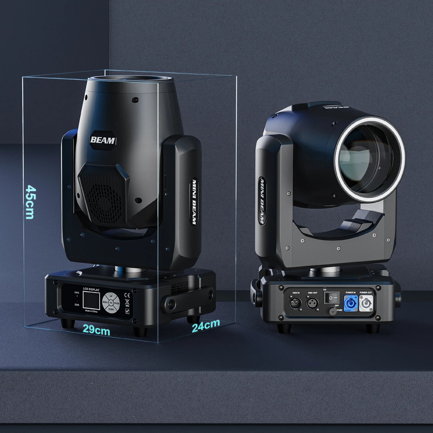 Moving Head Licht – DJ Verlichting – Podiumspot – RGBW Effectlamp – DMX Stage Lamp – Set van 2 EU Plug – 450W Krachtige LED – Geluidsgestuurd Met Microfoon - QUORE