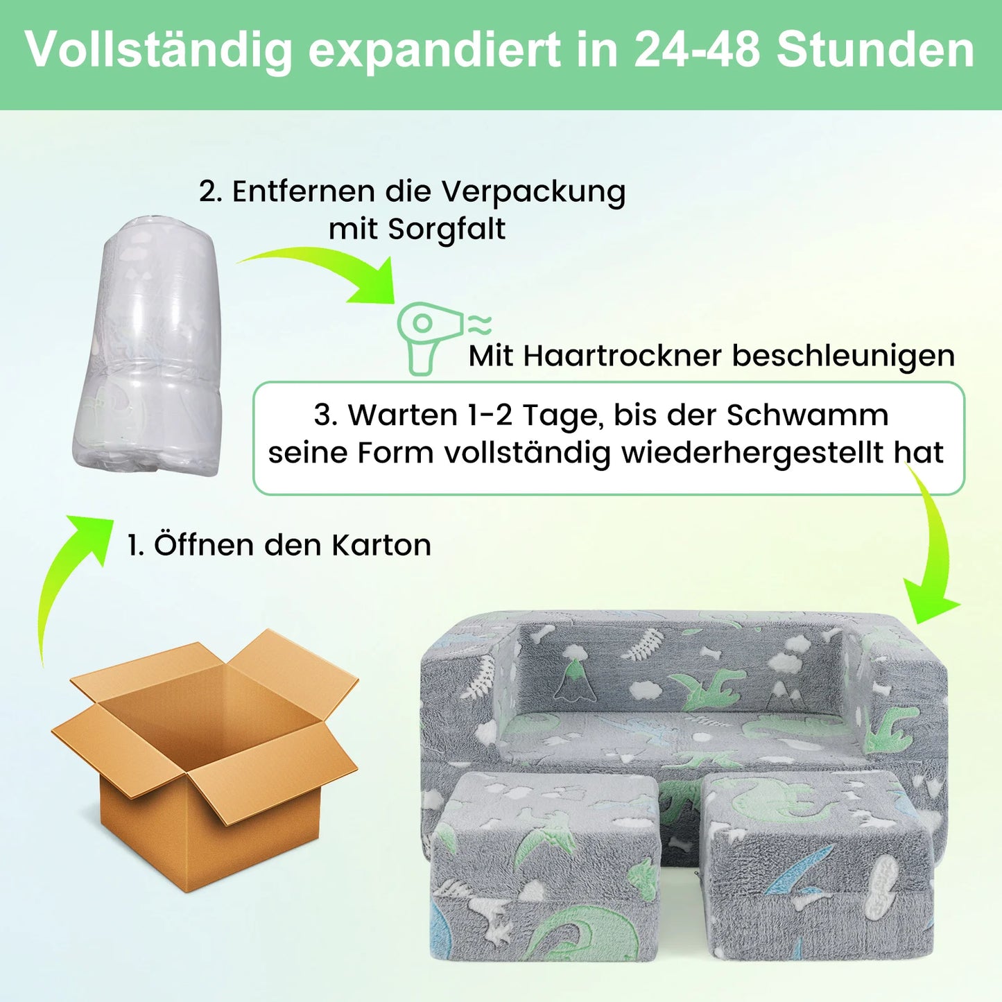 Oplichtende Peuterbank – Modulaire Speelbank voor Kinderen – Afneembare & Wasbare Flanellen Hoes – Kinderbank voor Speelkamer & Kinderkamer