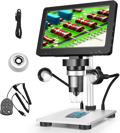 Digitale Microscoop – USB Microscoop – Elektronen Microscoop – Educatieve Microscoop – 1200x Vergroting – 7 Inch HD Scherm – 8 LED Verlichting