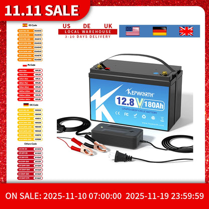 12V 180Ah LiFePO4 Accu – Deep Cycle Accu – Lithium Accu – Bootaccu – Camper Accu – Hoge Capaciteit – Geïntegreerd BMS Veiligheidsysteem