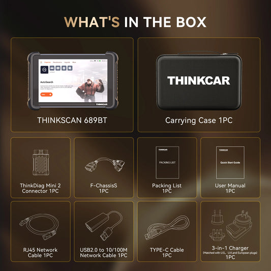 Lifetime Free Update THINKCAR THINKSCAN 689BT OBD2 Diagnostic Tool DOIP CANFD Bi-directional ECU Coding 34 Resets for 140 Brands - QUORE