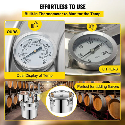 Alcohol Distilleerketel - 50L - Destilleerapparaat – RVS & Koper - Snelle Koeling - Whisky - Bier en Brandy – DIY Distilleerapparaat – Voor Thuisgebruik
