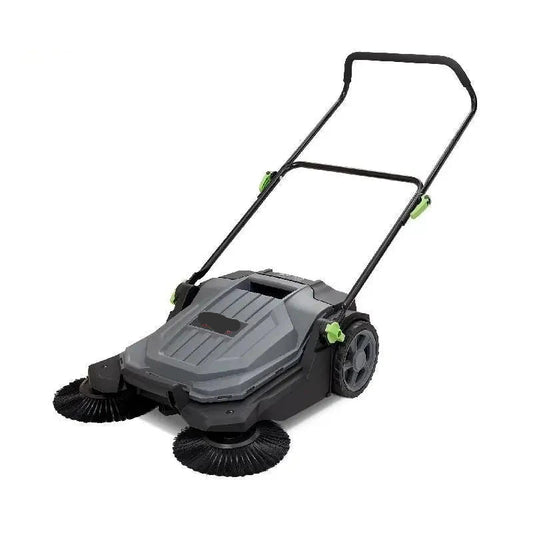 Handduw Vloerveger - Koolstofstaal + PP - Achterwaartse Handduw - 5-Capaciteit van 5 Gallon - Verstelbare hoek en hoogte - Grijs/Zwart - QUORE