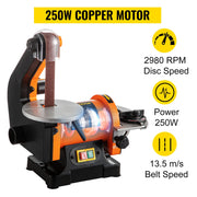 Vevor - Multi Sander - Multi Tool - Disc Belt Sander - 250W - 230V - 50Hz - 3600rpm - Orange