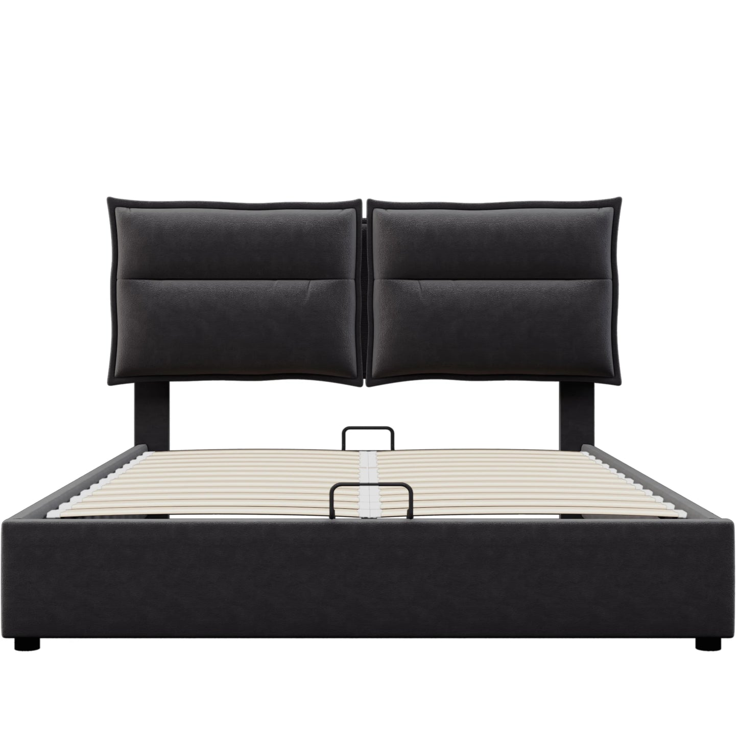Bedboxspring – Boxspringbed – Opbergboxspring – Tweepersoonsbed – Fluwelen Bed – 140x200 cm – Verstelbaar Hoofdbord – Hydraulische Opbergruimte