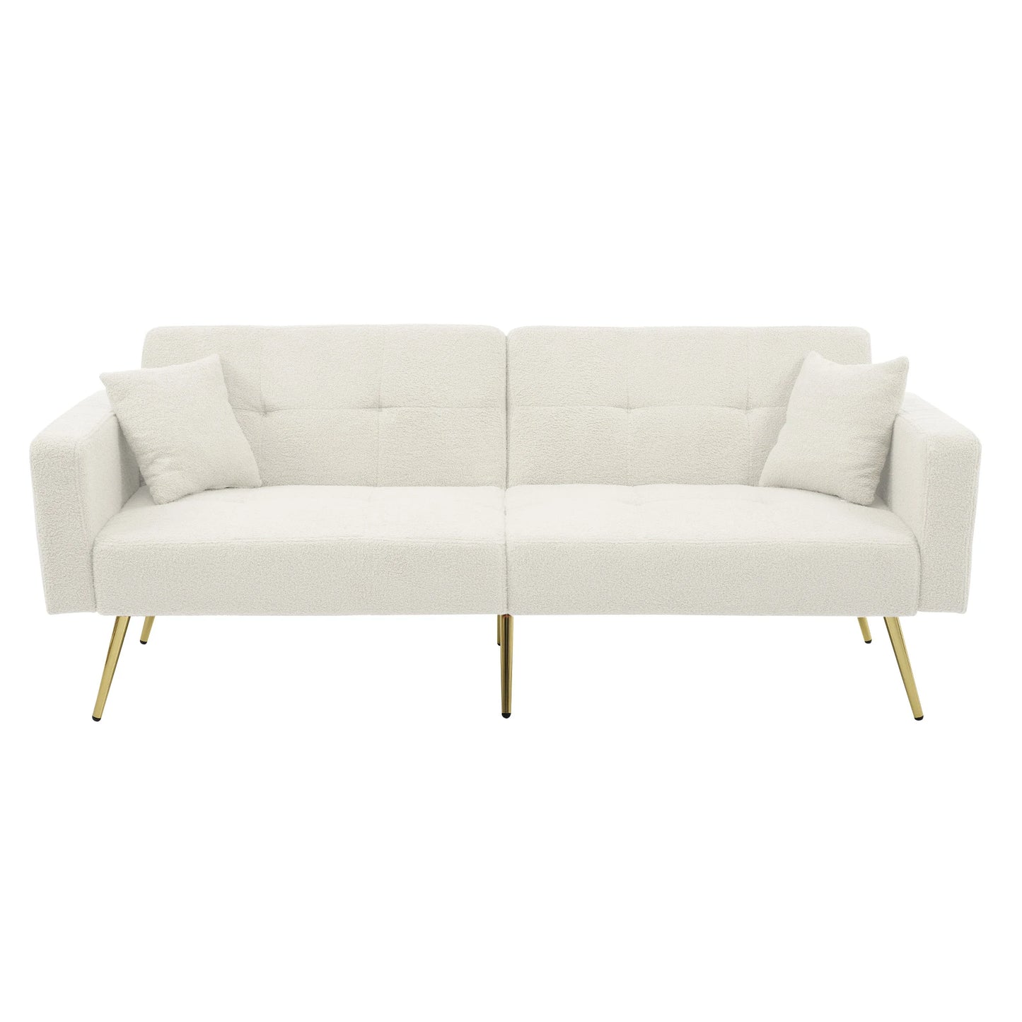 Sofa Bed – Bankbed – Slaapbank – Bedbank – Verstelbare Rugleuning – Velours Bekleding – Houten Frame