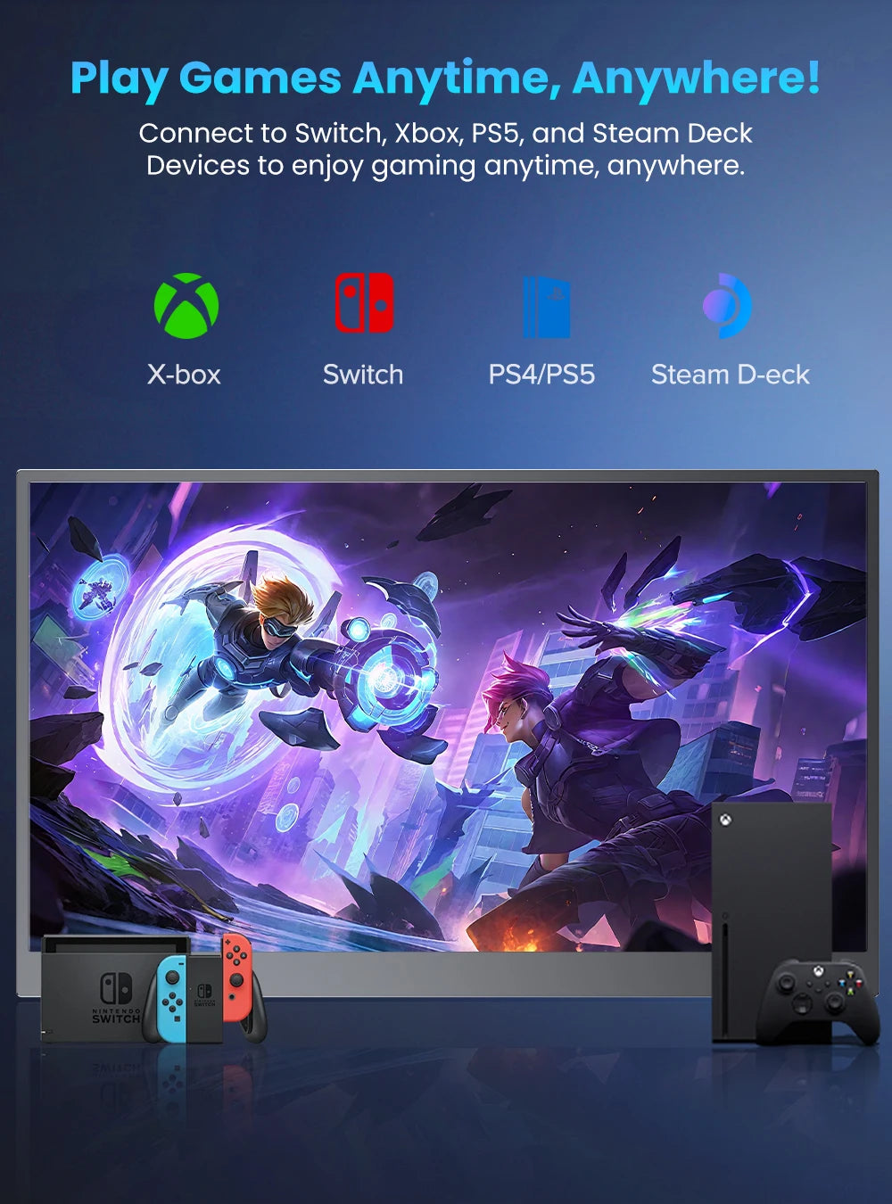 UPERFECT 17.3 Inch 2.5K 144Hz Gaming Portable Monitor 2560x1440P  Second Computer ScreenTravel Display For Laptop HDR With VESA