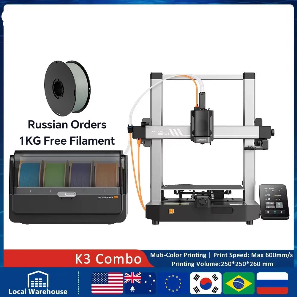Anycubic Kobra 3 3D-printer – 3D Printer – FDM Printer – Creatieve Printer – Hobby Printer – Groot Bouwvolume 250x250x260 mm – Maximale Printsnelheid 600 mm/s