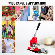 Knoopmachine - met knoopdelen - Ergonomische booghandgreep - Maker voor DIY-knoppen - met 32mm-500 stuks - Rood - QUORE